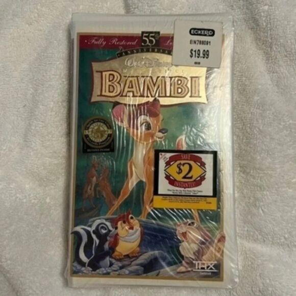 Disney Other - VHS Disney 55th anniversary family movie still in plastic Bambi
